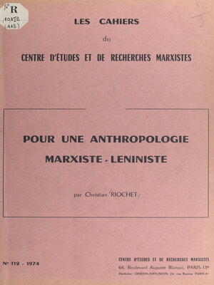 cover image of Pour une anthropologie marxiste-léniniste